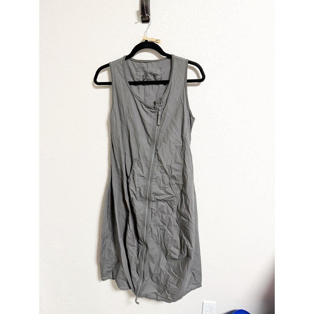 Rundholz Black Label Zip Front Sleeveless Midi Dress Asymmetric Lagenlook Gray S